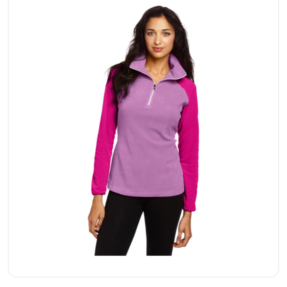NWT Columbia Women’s Fleece Jacket Color Block Outerwear M Medium Pink Purple